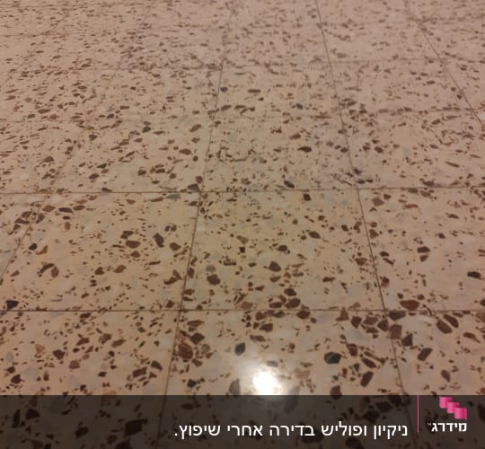 רצפה נקייה עם ברק של אור